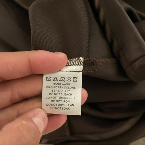 NWOT Meshki Tabitha cowl neck midi dress brown - Picture 7 of 9